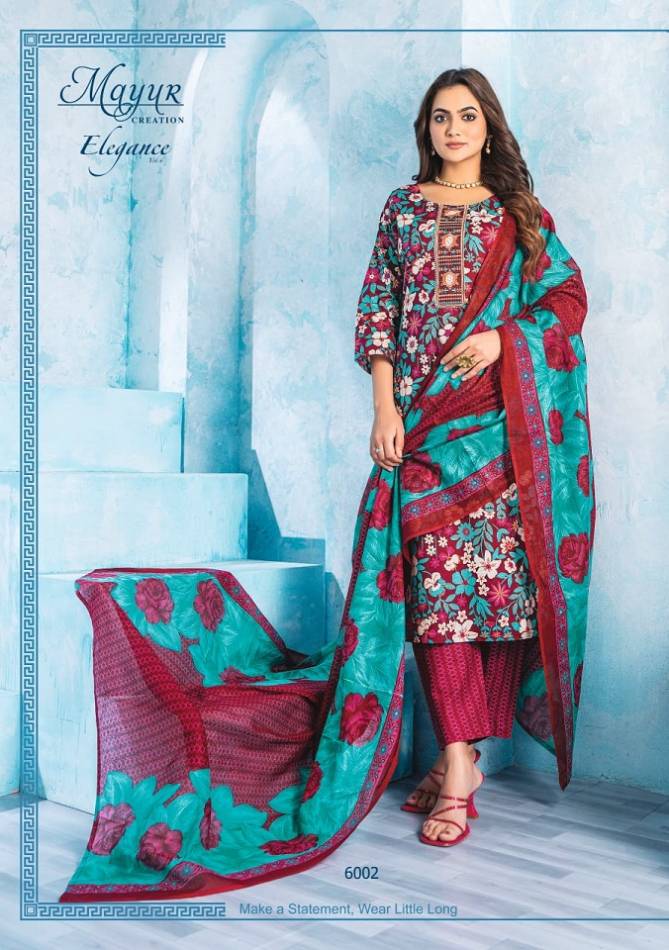 Eligance Vol 6 By Mayur Embroidery Neck Cotton Dress Material Wholesale Shop In Surat